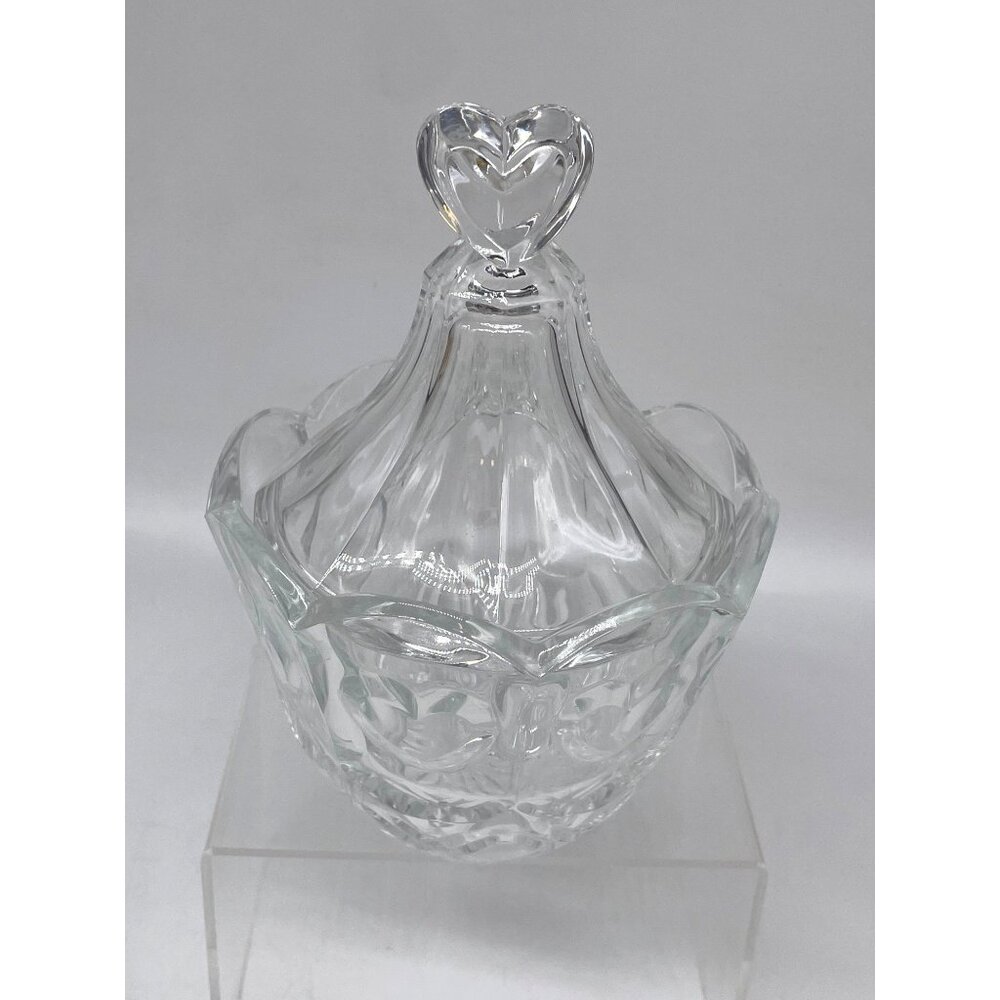 Heart-Shaped Fifth 5th Avenue Crystal Candy Dish With Lid